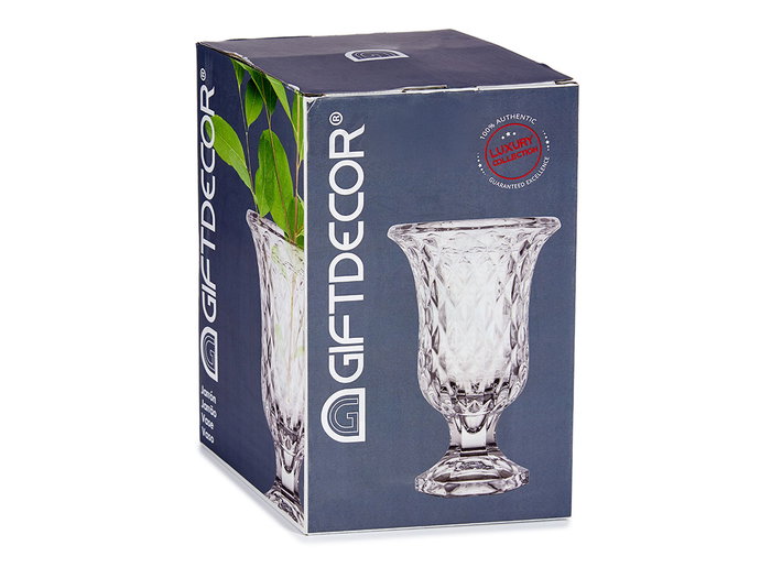 Giftdecor Copa de Vidrio Diamantes Transparente (Pack de 6)