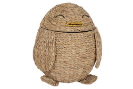 DKD Home Decor Cesta Jacinto de Agua Metal Pinguino Natural