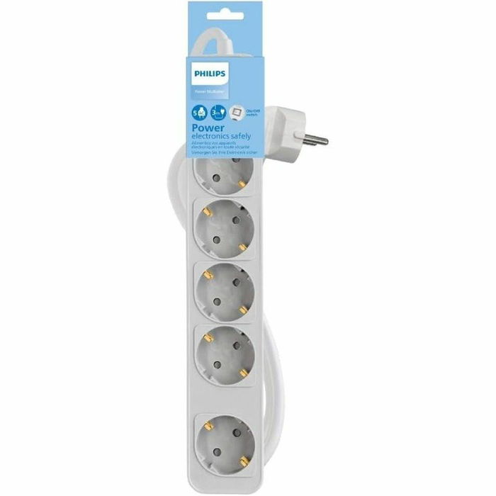 Regleta Enchufes 5 Tomas con Interruptor Philips CHP2154W/10 Regleta Enchufes 5 Tomas con Interruptor Philips CHP2154W/10