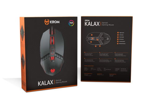Raton Krom Kalax Gaming Óptico 800-3200 DPI 7 Botones Colores LED