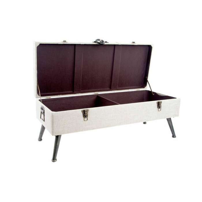 DKD Home Decor Descalzadora Loft Beige Lino y MDF 101 x 42 x 43 cm