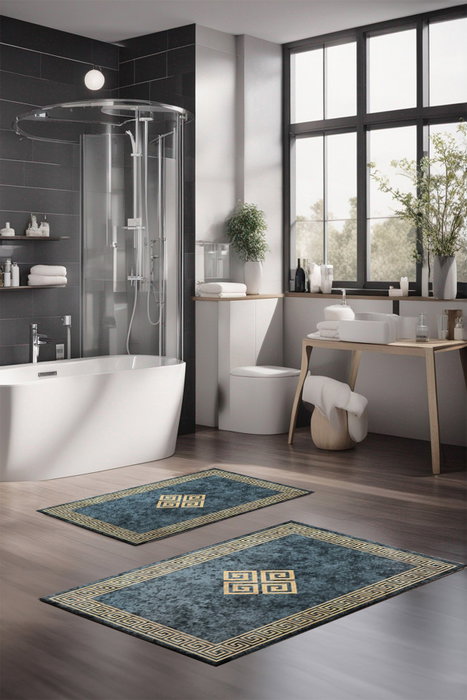 Mijölnir CT-5069 Juego de Alfombrillas de Baño 2 Piezas Antideslizante Antibacteriano Lavable a Máquina Poliéster 40 x 60 cm y 60 x 100 cm Mijölnir CT-5069 Juego de Alfombrillas de Baño 2 Piezas Antideslizante Antibacteriano Lavable a Máquina Poliéster 40 x 60 cm y 60 x 100 cm