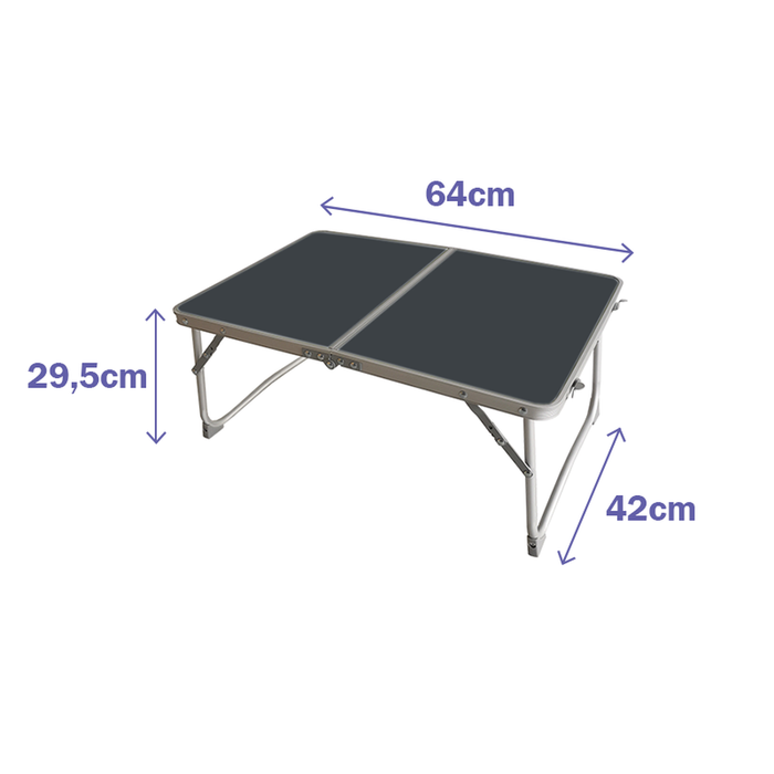 Mesa Plegable Color Gris Aluminio D13 Camping y Playa 64X42X29,5 cm MARBUENO SUMMER 10440G