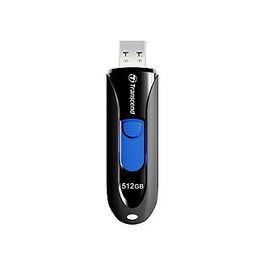 Transcend JetFlash 790 USB 3.2 Gen 1 Llavero de 512 GB, Color Blanco y Negro