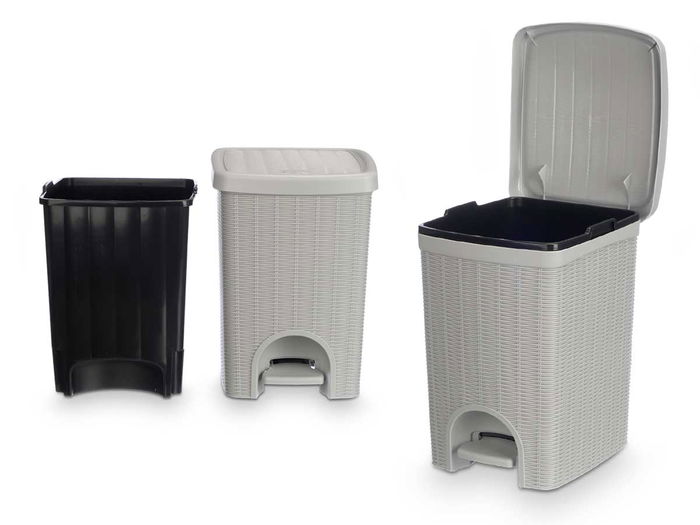 Stefanplast Papelera Elegance Gr Gris Claro 20L 27.5x38.5x31 cm (Set de 6)