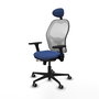 PIQUERAS Y CRESPO Silla de oficina Jorquera con mecanismo Sincro/Traslack, Azul marino y Blanco