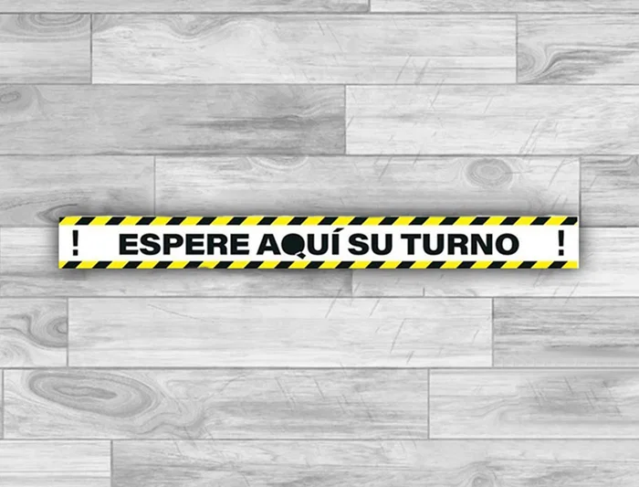 Archivo 2000 Pictograma Espere su Turno Mantenga la Distancia de Seguridad Vinilo Adhesivo 100x700 mm