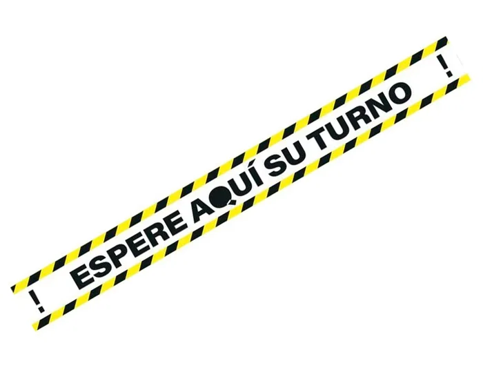 Archivo 2000 Pictograma Espere su Turno Mantenga la Distancia de Seguridad Vinilo Adhesivo 100x700 mm