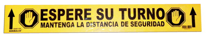 Archivo 2000 Pictograma adhesivo amarillo Espere su turno 100x700 mm Archivo 2000 Pictograma adhesivo amarillo Espere su turno 100x700 mm