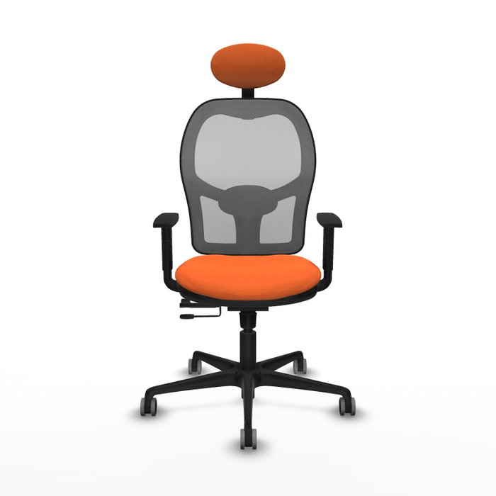 PIQUERAS Y CRESPO Silla de oficina Jorquera Naranja y Gris con Mecanismo Sincro/Traslack PIQUERAS Y CRESPO Silla de oficina Jorquera Naranja y Gris con Mecanismo Sincro/Traslack