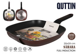 Quttin Asadora de Aluminio Forjado 28x28 cm con Mango Soft Full, 3mm de Grosor (6 Unidades)