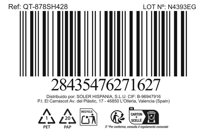 Quttin Asadora de Aluminio Forjado 28x28 cm con Mango Soft Full, 3mm de Grosor (6 Unidades)