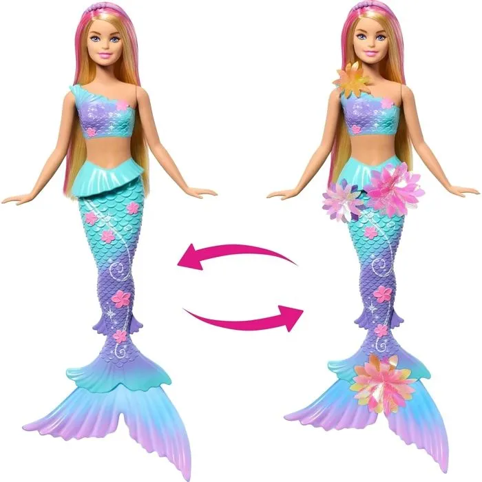 Barbie Sirena Magia Floral Rubia con Flores Sorpresa Barbie Sirena Magia Floral Rubia con Flores Sorpresa
