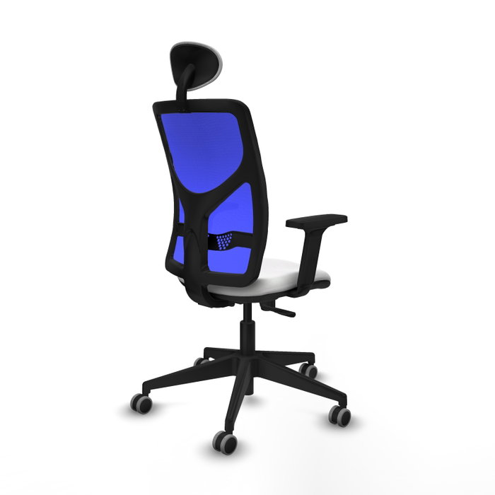 PIQUERAS Y CRESPO Silla de oficina Motilla con Mecanismo Sincro, Blanco y Azul PIQUERAS Y CRESPO Silla de oficina Motilla con Mecanismo Sincro, Blanco y Azul