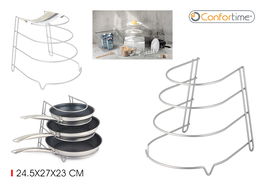 Confortime Organizador de Sartenes Grey 24.5 x 27 x 23 cm (12 Unidades)