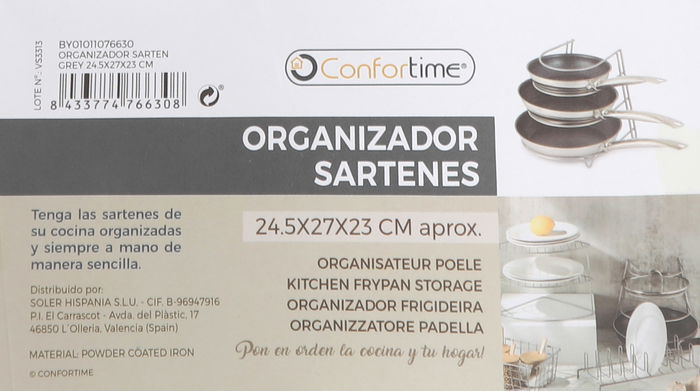 Confortime Organizador de Sartenes Grey 24.5 x 27 x 23 cm (12 Unidades) Confortime Organizador de Sartenes Grey 24.5 x 27 x 23 cm (12 Unidades)