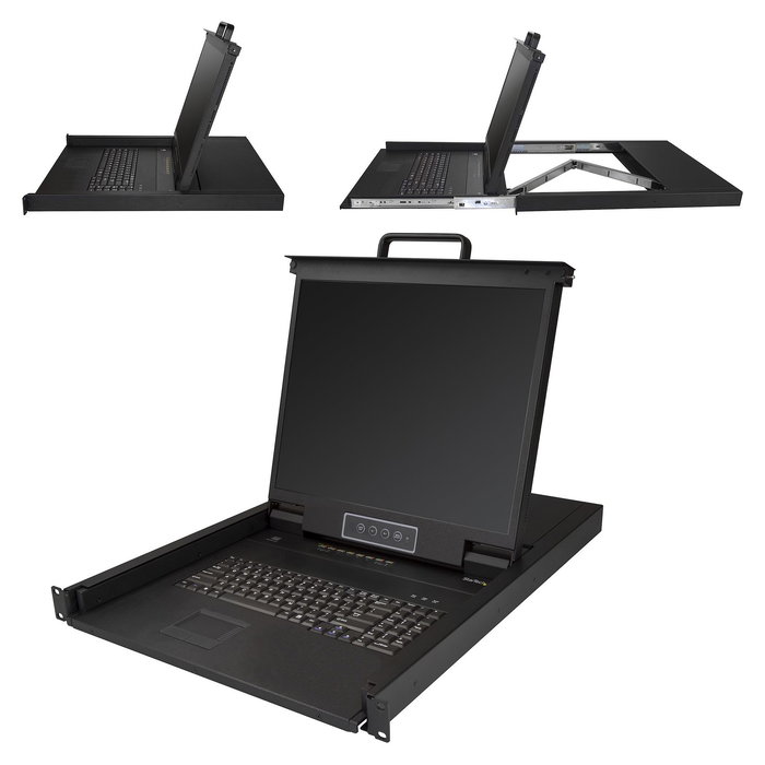 StarTech Conmutador KVM de 8 Puertos para Rack 1U con Monitor LCD 19" TFT - QWERTY USB - VGA 1280x1024 - 8 Cables de 1.8m Incluidos