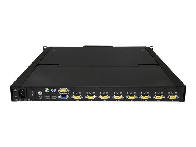 StarTech Consola KVM de montaje en rack de 8 puertos con pantalla LCD de 19 pulgadas RKCONS1908K