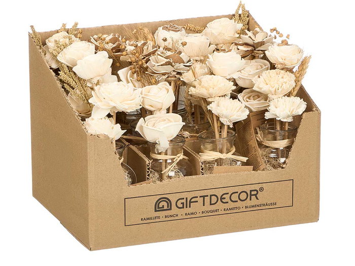 Giftdecor Jarron Ramillete Flores 3 Modelos Surt 11x25x11 cm (Set de 12)