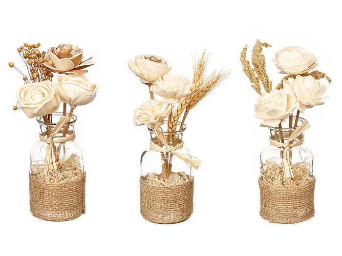 Giftdecor Jarron Ramillete Flores 3 Modelos Surt 11x25x11 cm (Set de 12)