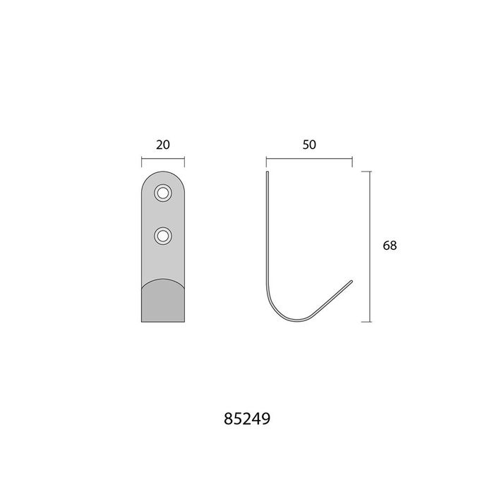 Edm Colgador Simple Inox Mate 6 x 4 cm