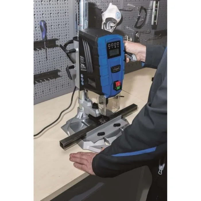 Scheppach Taladro de Banco DP55 con Pantalla Digital para Precisión y Ajuste de Velocidad Ideal para Aficionados al Bricolaje