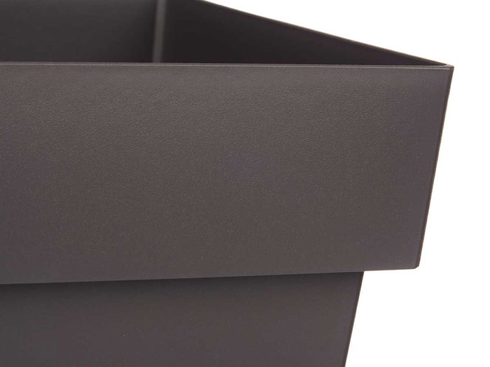 Ibergarden Maceta Cuadrada Gris con Reserva de Agua 28.5 x 28.5 x 41.3 cm Capacidad 23.5L (Set de 6)