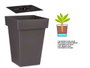 Ibergarden Maceta Cuadrada Gris con Reserva de Agua 28.5 x 28.5 x 41.3 cm Capacidad 23.5L (Set de 6)
