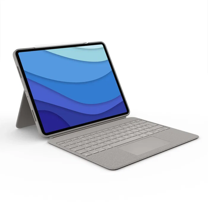 Logitech Combo Touch Funda con Teclado y Trackpad para iPad Pro 12,9 pulgadas, Arena
