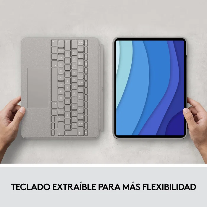 Logitech 920-010219 - Combo Touch Funda con Teclado y Trackpad para iPad Pro 12.9" (5ª & 6ª Gen), QWERTY Español, Retroiluminado, Smart Connector, Color Arena Logitech 920-010219 - Combo Touch Funda con Teclado y Trackpad para iPad Pro 12.9" (5ª & 6ª Gen), QWERTY Español, Retroiluminado, Smart Connector, Color Arena