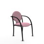 PIQUERAS Y CRESPO Silla Hellín tapizada en tela color Rosa con brazos fijos