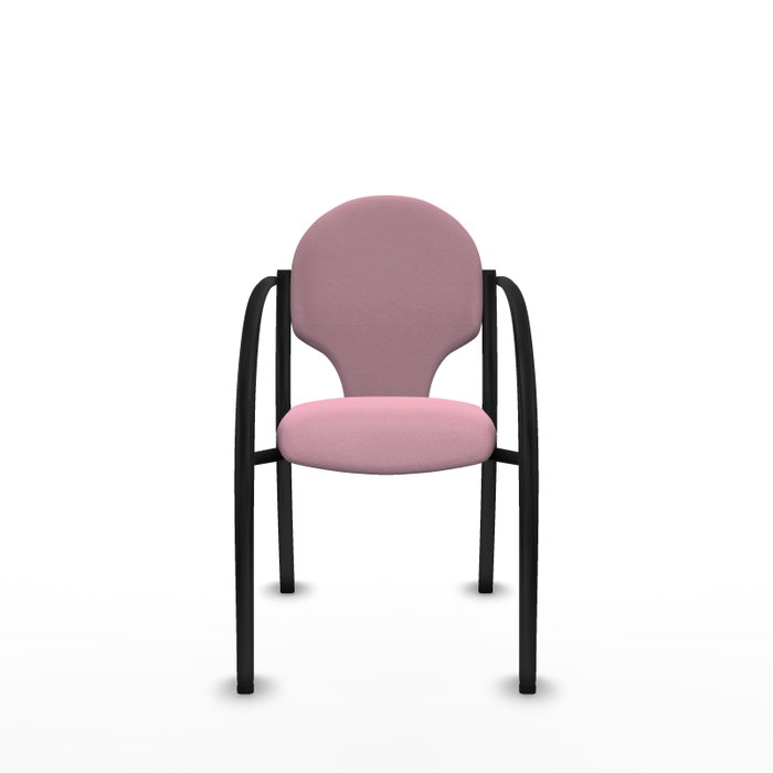 PIQUERAS Y CRESPO Silla Hellín tapizada en tela color Rosa con brazos fijos