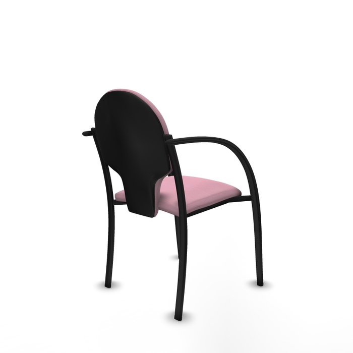PIQUERAS Y CRESPO Silla Hellín tapizada en tela color Rosa con brazos fijos