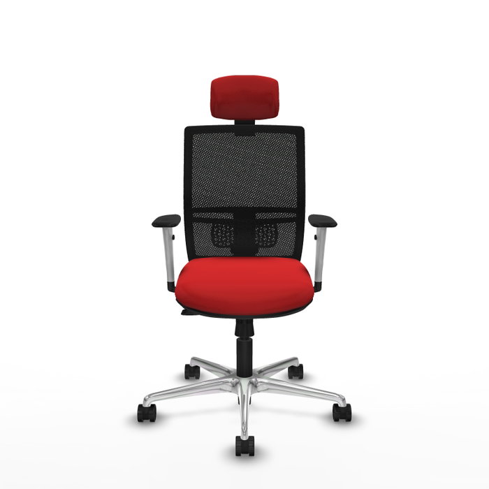 PIQUERAS Y CRESPO Silla de oficina Yunquera con mecanismo Sincro/Traslack, Rojo y Negro