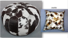 DKD Home Decor Cojín de Suelo de Piel 48x48x35 cm Camel
