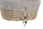 DKD Home Decor Set de 3 Cestas de Mimbre y Algodón Flores Natural