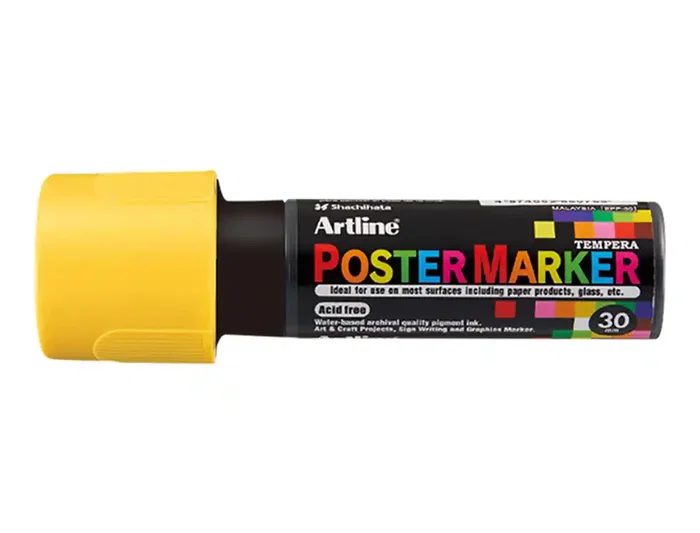 Artline Rotulador Poster Marker EPP-30 Punta Rectangular 30 mm Amarillo para Carteles