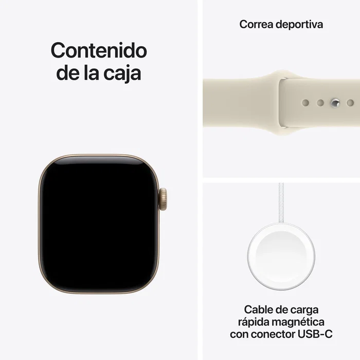 Apple Watch Series 12 GPS 42mm Dorado Claro Aluminio con Correa Deportiva Arena S/M