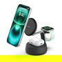 Belkin UltraCharge Pro WIZ040kqCH - Cargador 3 en 1 inalambrico Qi2 MagSafe 25W, Negro, con cable USB-C 1.5 m, para iPhone, AirPods, Apple Watch y mas dispositivos compatibles