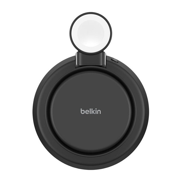 Belkin UltraCharge Pro WIZ040kqCH - Cargador 3 en 1 inalambrico Qi2 MagSafe 25W, Negro, con cable USB-C 1.5 m, para iPhone, AirPods, Apple Watch y mas dispositivos compatibles