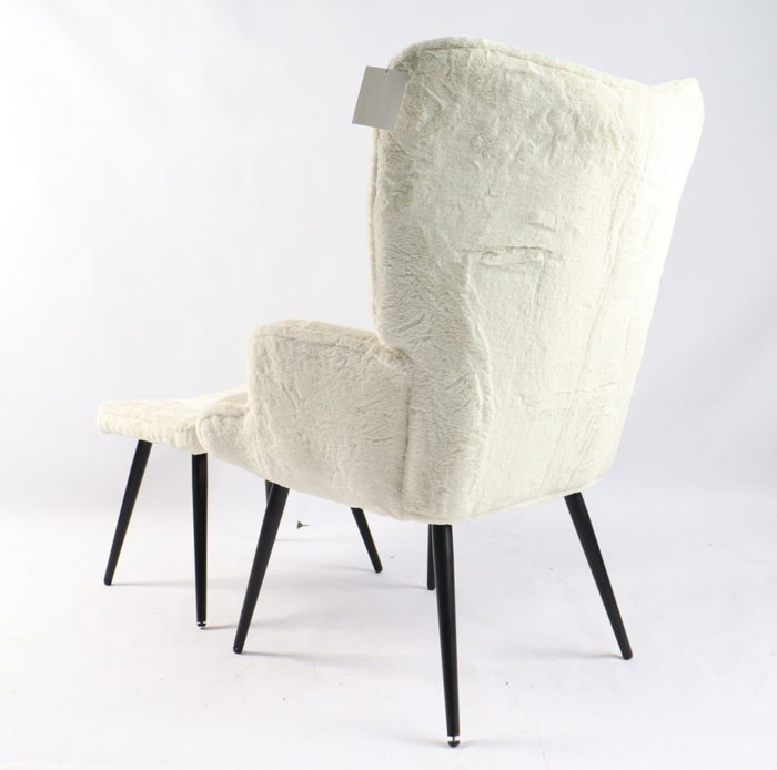 DKD Home Decor Butaca Scandi Blanco y Negro Set de 2, 72 x 74 x 97 cm