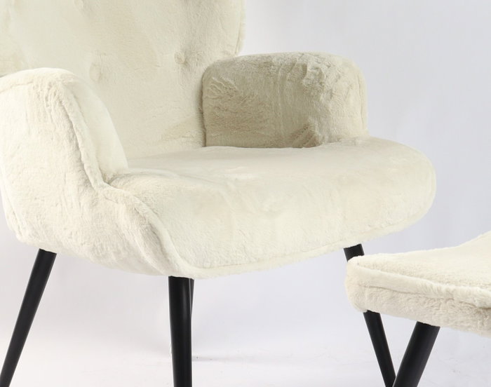 DKD Home Decor Butaca Scandi Blanco y Negro Set de 2, 72 x 74 x 97 cm