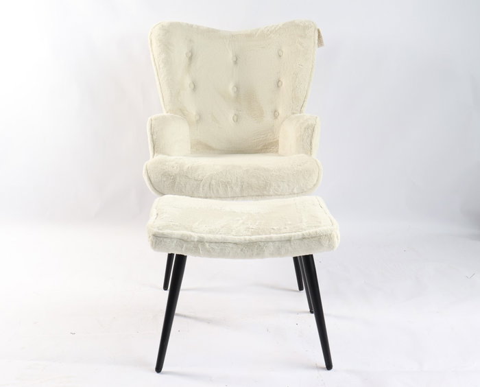 DKD Home Decor Butaca Scandi Blanco y Negro Set de 2, 72 x 74 x 97 cm