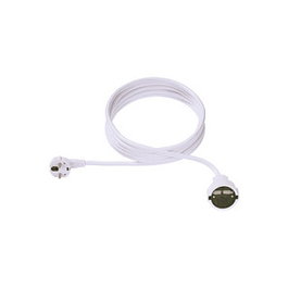 Bachmann Alargador Schuko 3m 250V 16A Cable 3x1.5mm² Blanco con Conector Macho y Hembra