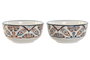 DKD Home Decor Set de 6 Cuencos de Porcelana BOHO Surtido Azul, Blanco y Marrón