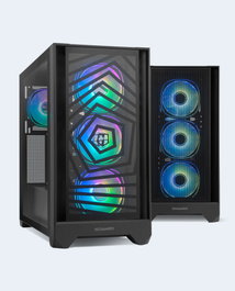 Nox Hummer Plasma ATX Caja PC Panel Frontal Mesh Cristal Templado 4x Ventiladores ARGB Preinstalados USB-C 3.0 Negro
