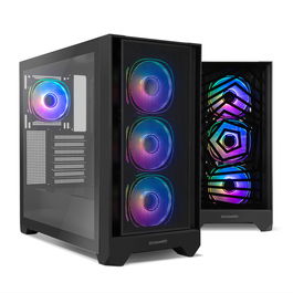 Nox Caja Nox Hummer Plasma Semit Atx Midi Tower PC Gaming ATX, 4 Ventiladores ARGB incluidos, Negro