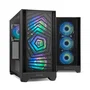 NOX Hummer PLASMA Caja Midi Tower Gaming Negro con 4 Ventiladores ARGB Preinstalados, Panel Frontal Mesh, Lateral de Cristal Templado, USB 3.0 y USB-C