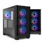 NOX Hummer PLASMA Caja Midi Tower Gaming Negro con 4 Ventiladores ARGB Preinstalados, Panel Frontal Mesh, Lateral de Cristal Templado, USB 3.0 y USB-C