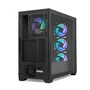 NOX Hummer PLASMA Caja Midi Tower Gaming Negro con 4 Ventiladores ARGB Preinstalados, Panel Frontal Mesh, Lateral de Cristal Templado, USB 3.0 y USB-C